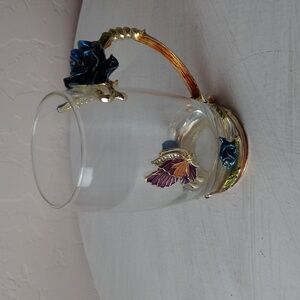 Beautiful glass and metal mug